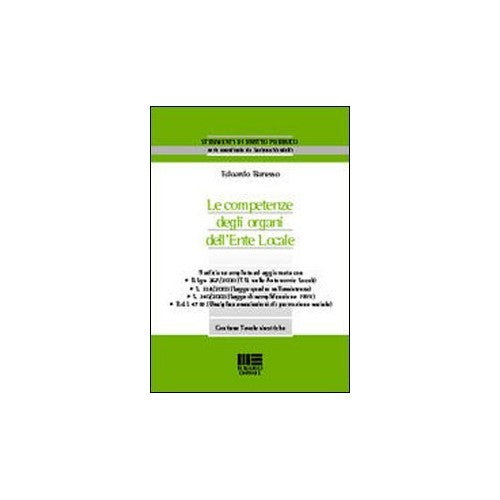 Libro - Le competenze degli organi dell'ente locale - Barusso, Edoa