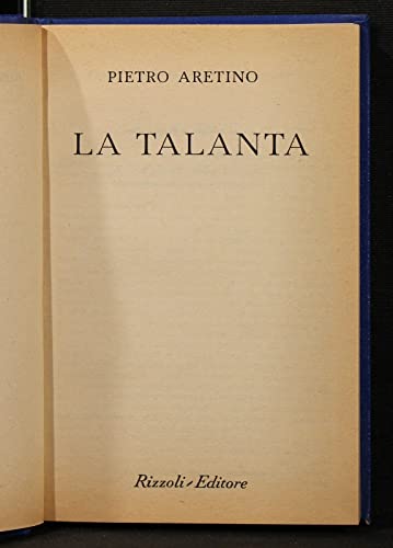 Libro - LA TALANTA - Pietro Aretino