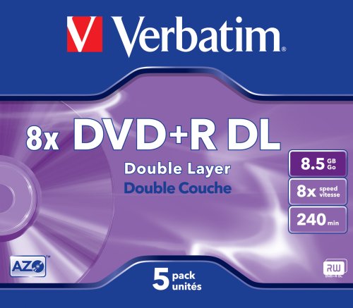 Verbatim Dvd+r 8.5GB - Confezione da 5