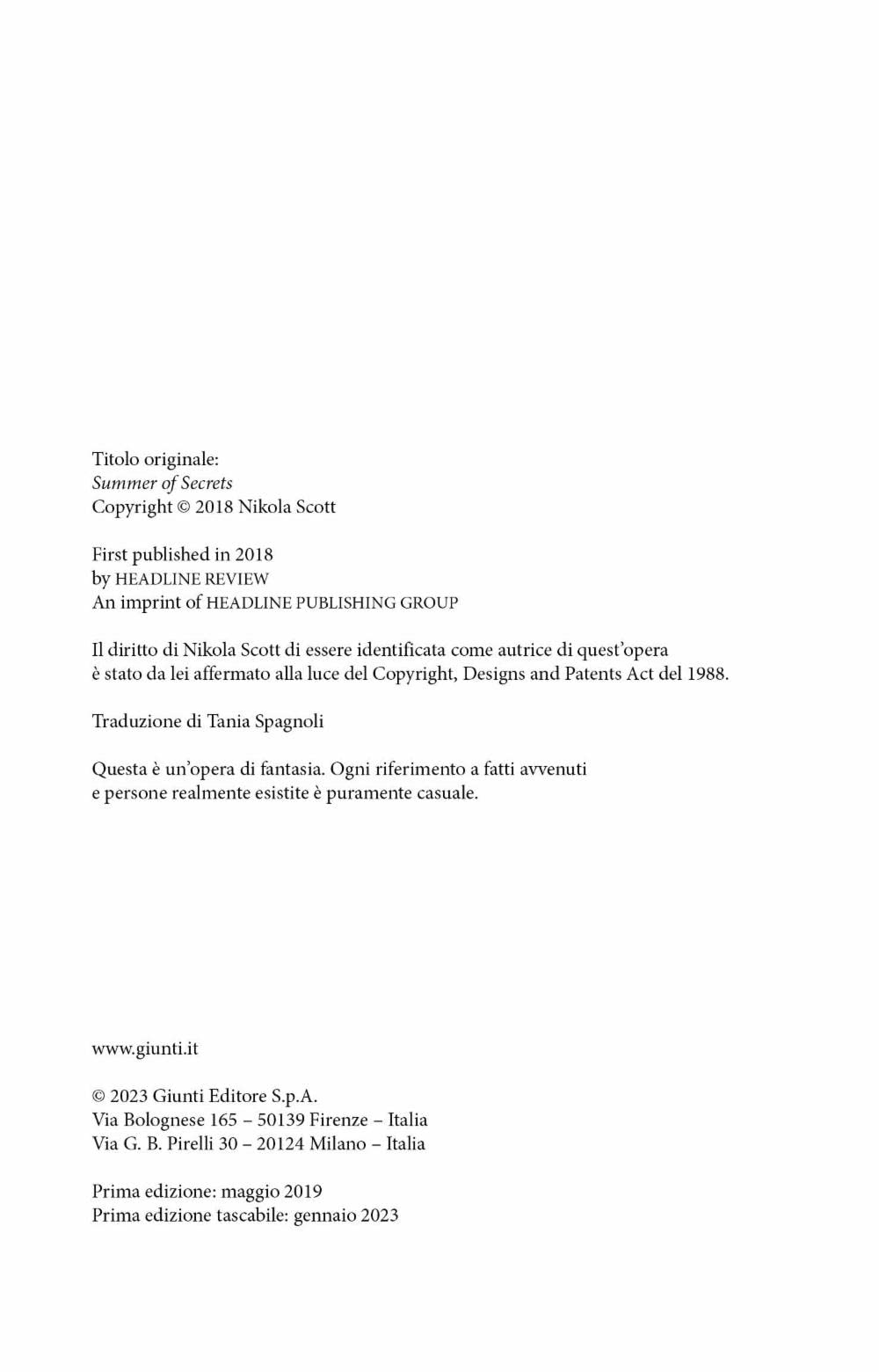 Libro - L'estate dei segreti - Scott, Nikola