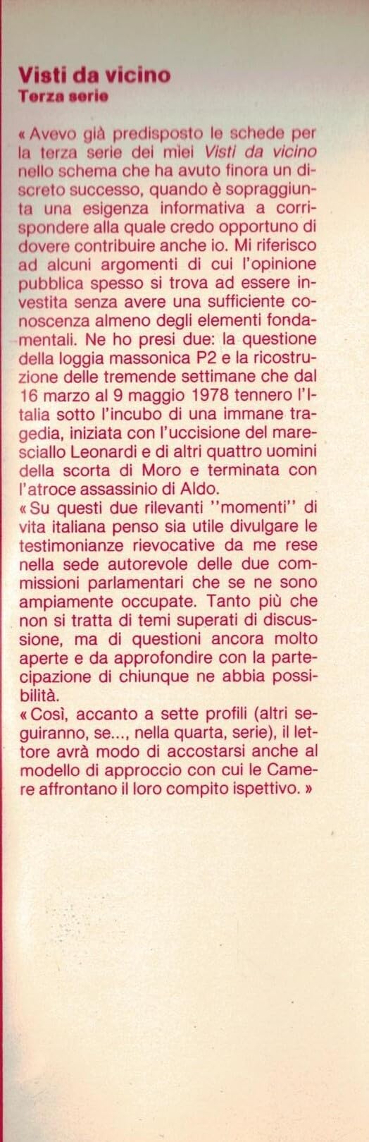 Visti da vicino Terza serie Giulio Andreotti Rizzoli III ed 1985
