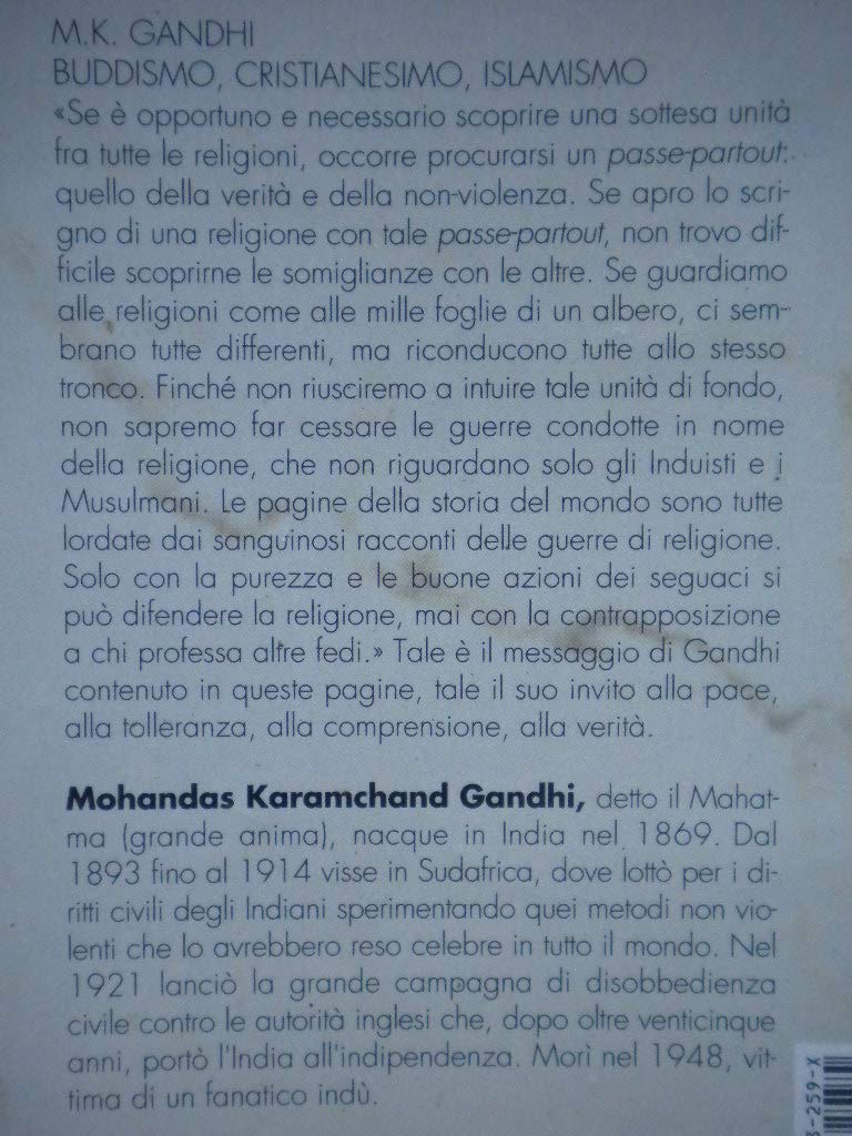 Libro - Buddismo, cristianesimo, islamismo. Le mie considera - Gandhi, Mohandas Karamchand