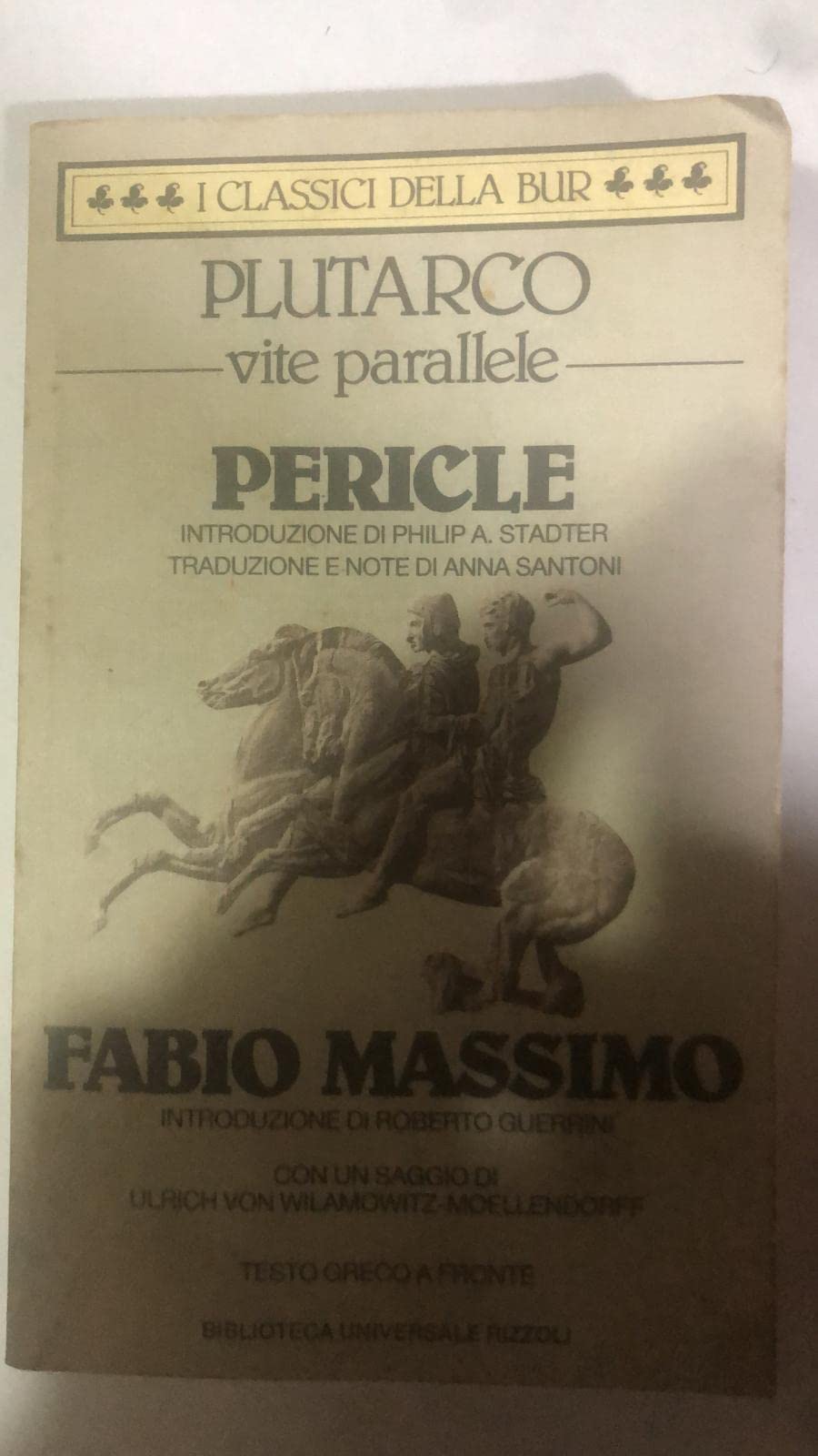 Libro - Vite parallele. Pericle e Fabio Massimo. Testo greco a fronte - Plutarco