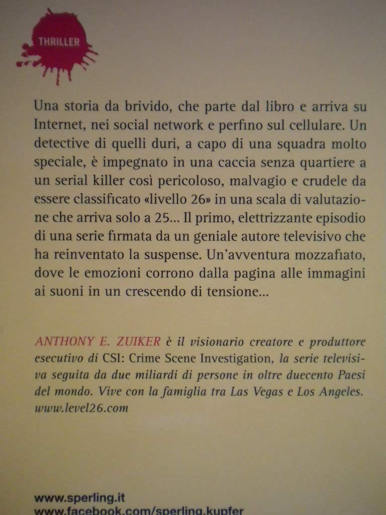 Libro - Level 26 - Zuiker, Anthony E.