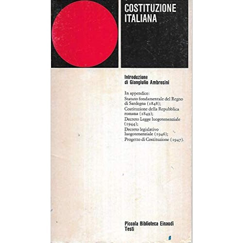 Libro - Costituzione italiana Einaudi PBE 278 - Ambrosini