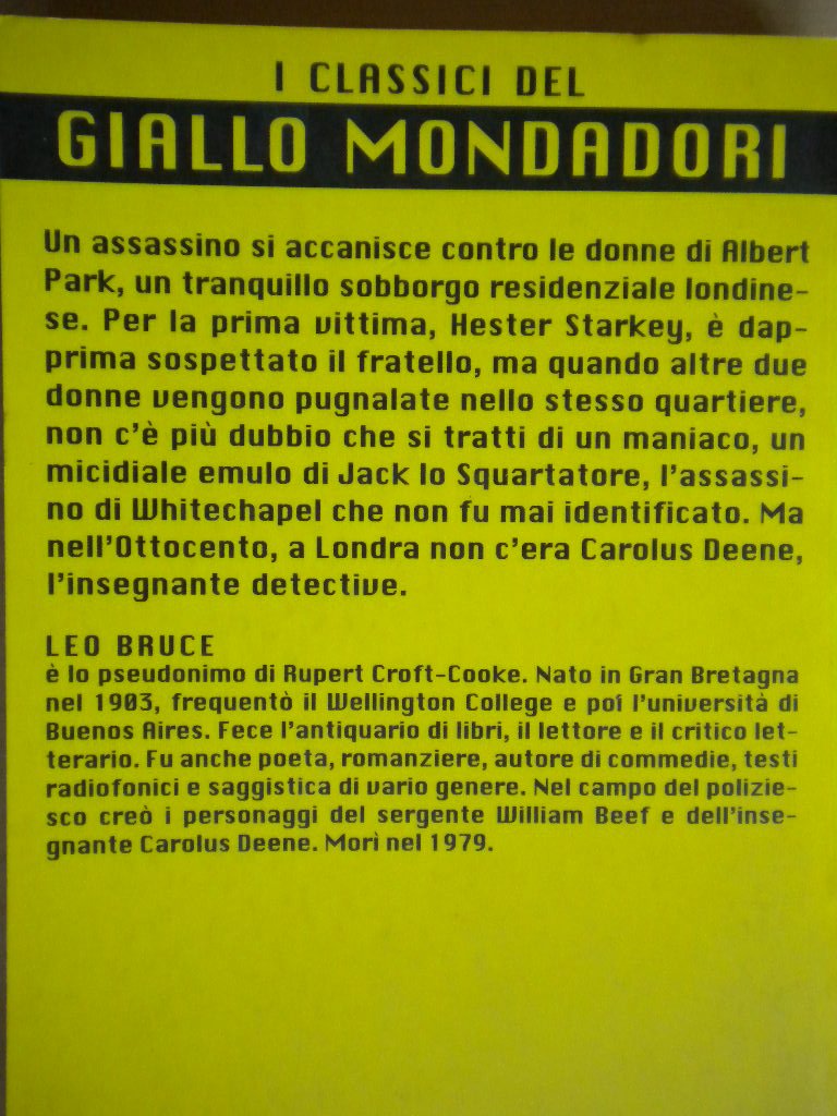 Libro - Carolus Deene e il mostro di Albert Park - Leo Bruce