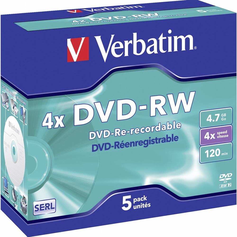 Verbatim Dvd-Rw 4.7Gb - Confezione da 5