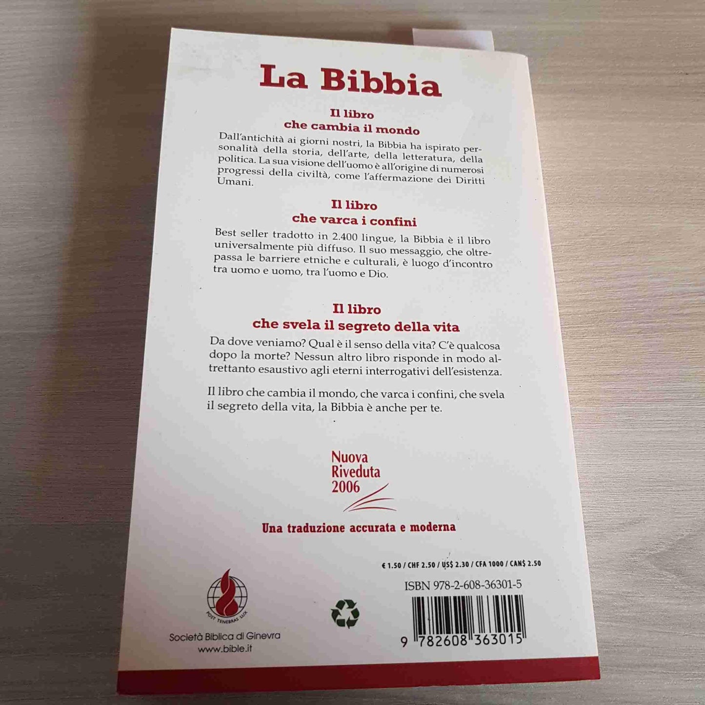Bibbia Nuova Riveduta : italien, standard brochée