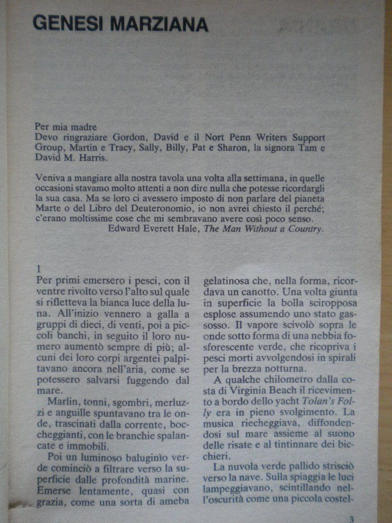 Libro - genesi marziana urania 1234 1994