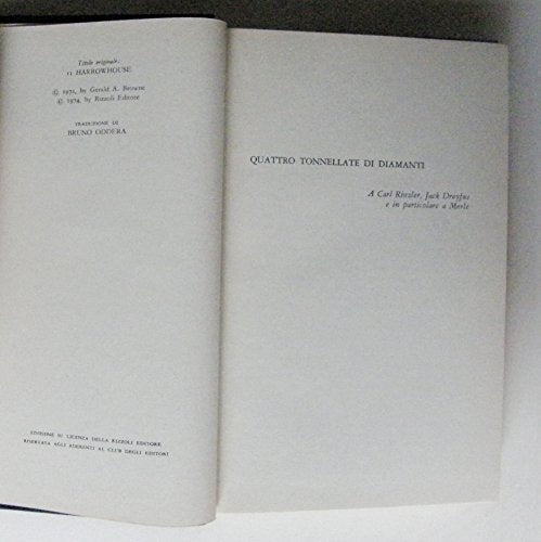 Book - FOUR TONS OF DIAMONDS by Gerald A. Browne - format 140 x 210 m