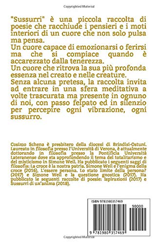 Libro - Sussurri: Poesie - Schena, Cosimo
