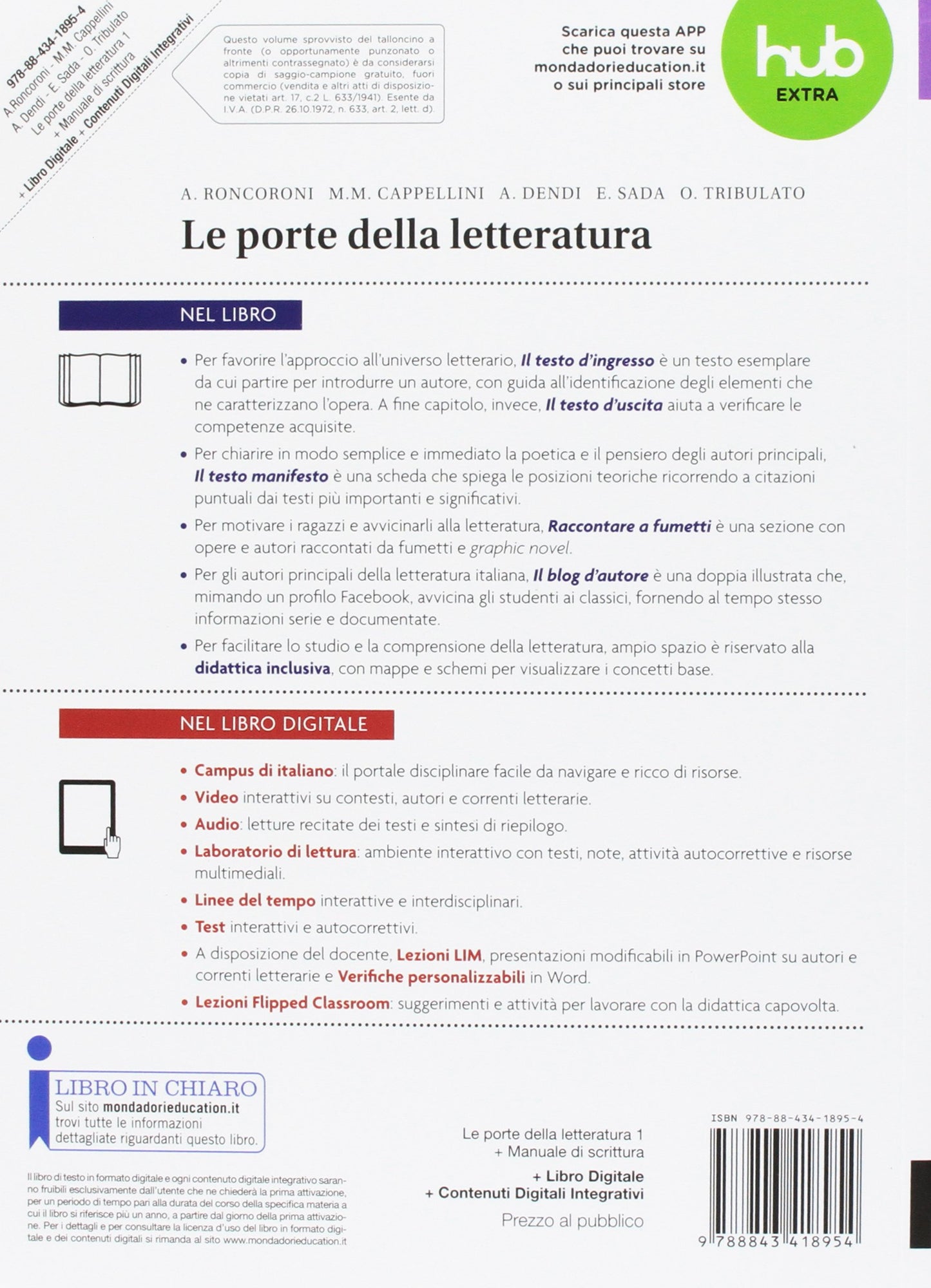 Libro - Le porte della letteratura. Per le Scuole superiori. - Roncoroni, Angelo