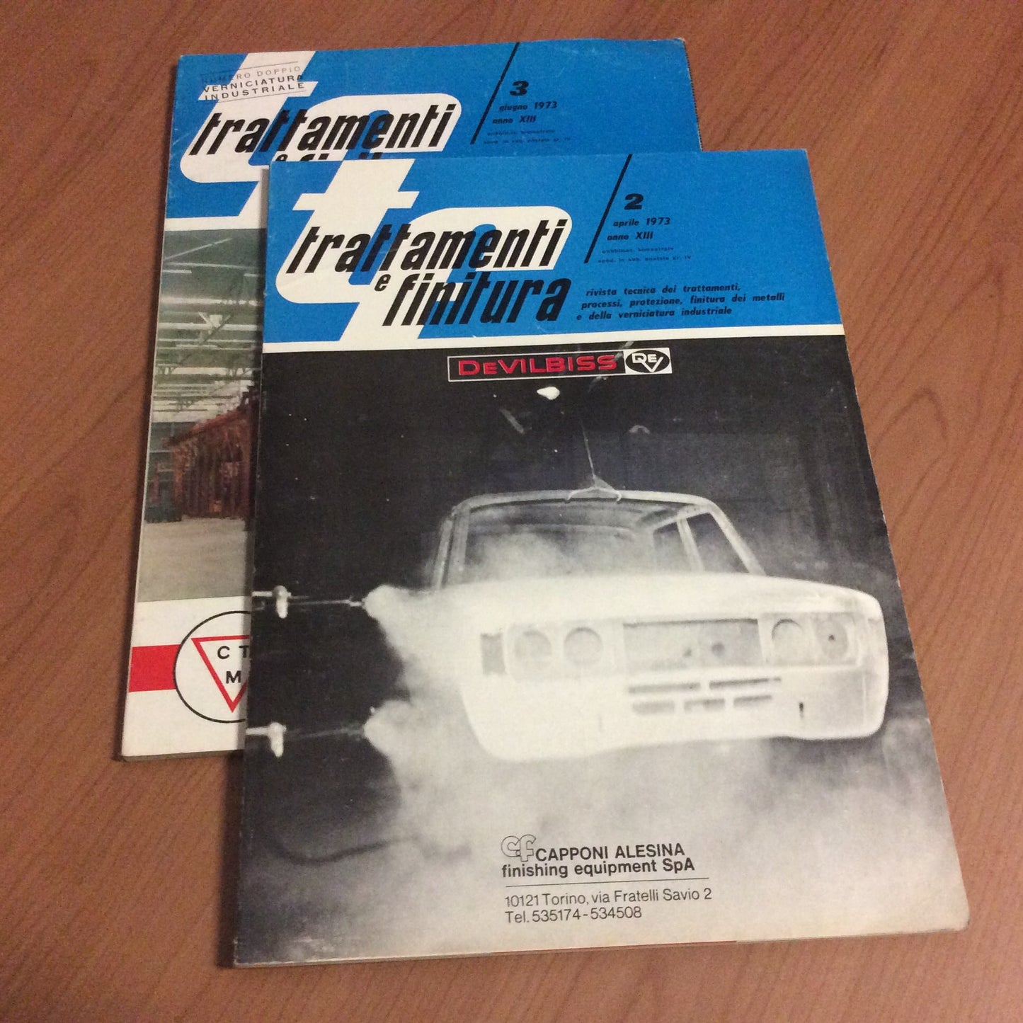 Lot of magazines TF TREATMENTS AND FINISH 1973 numbers 2 3 painting