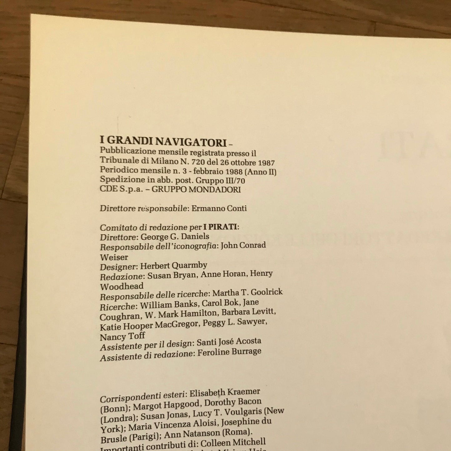 Libro Marinai dell’antichità I GRANDI NAVIGATORI CDE Mondadori 1988