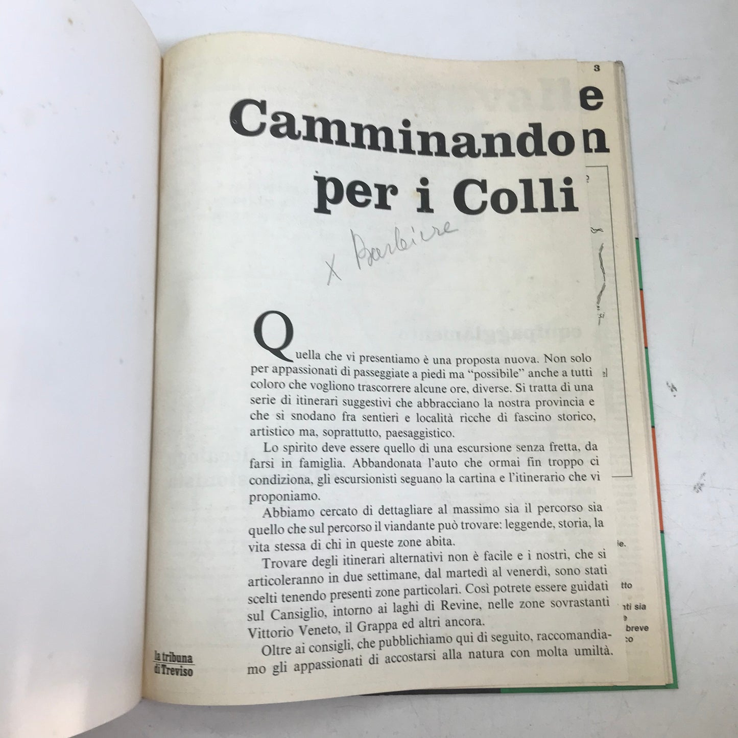 Libro - Camminando per i colli escursionismo - Tribuna di Treviso anni 70