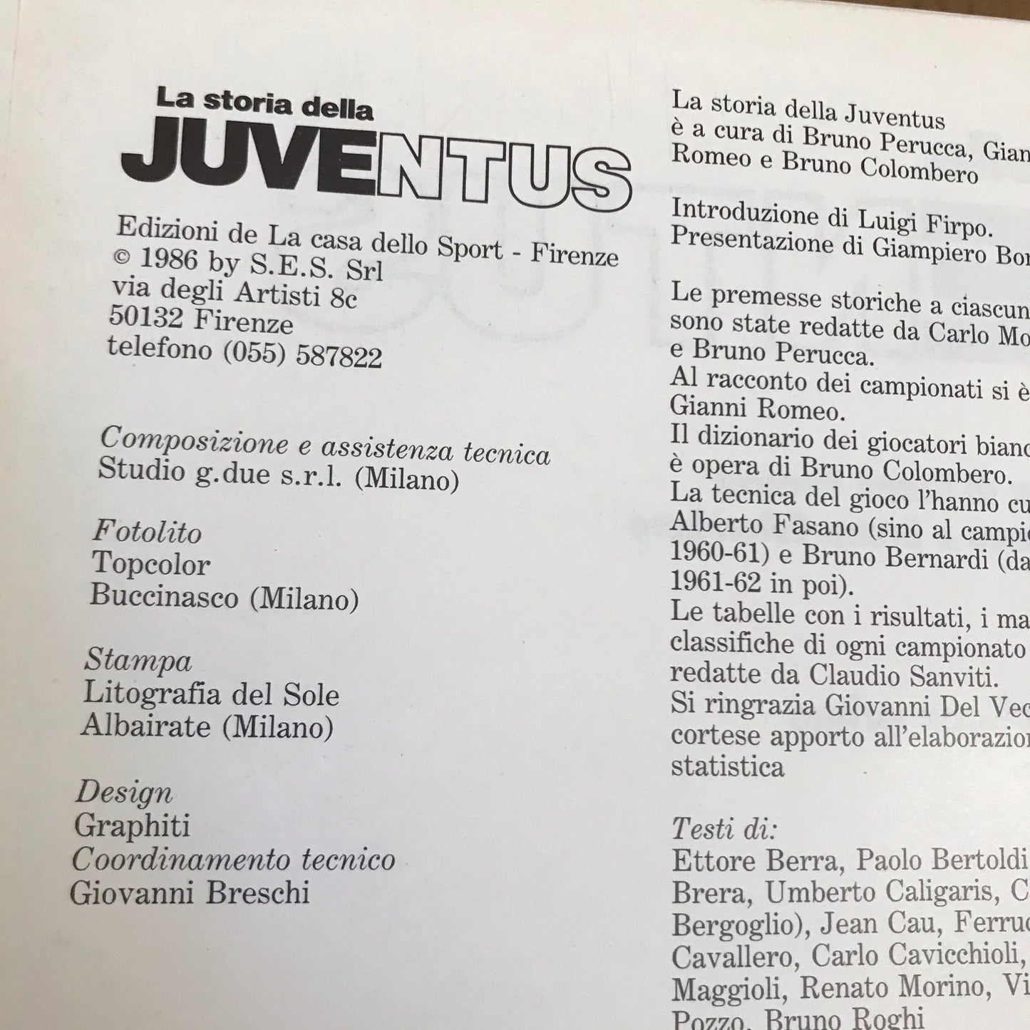 Libri LA STORIA DELLA JUVENTUS Perucca La casa dello sport 1