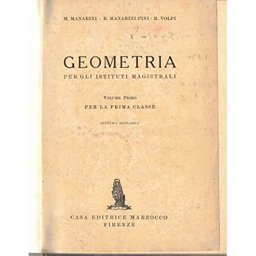 Libro - Geometria per gli istituti magistrali Volume I - M. Manarini
