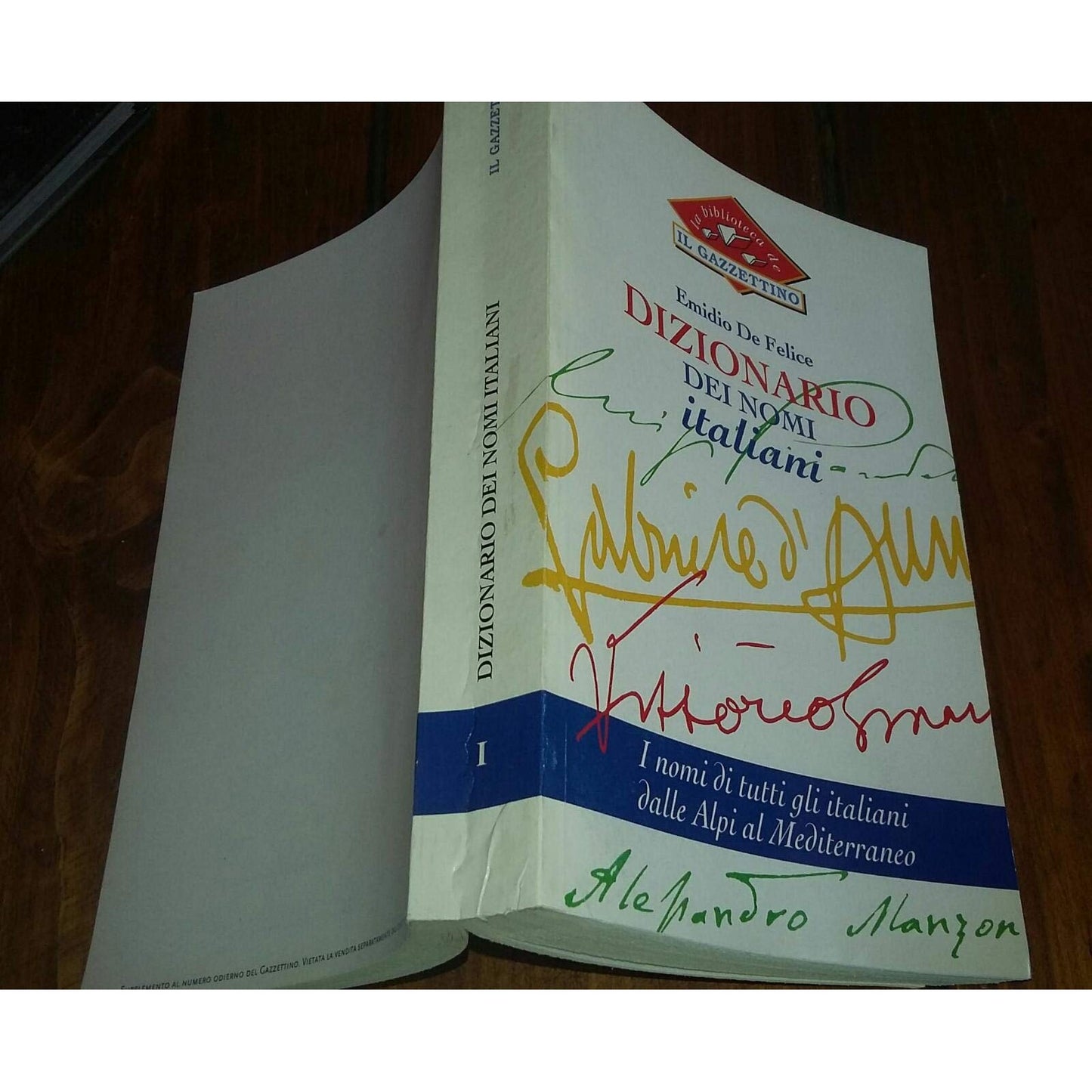 Libro - DIZIONARIO DEI NOMI ITALIANI - I nomi di - emidio, de felice