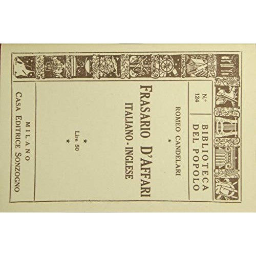 Libro - Frasario d'affari italiano-inglese - Candelari, Romeo