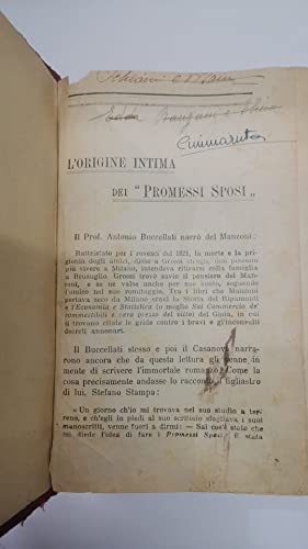 Libro - PROMESSI SPOSI -prefazione origine intima dei promessi sposi - ALESSANDRO MANZONI