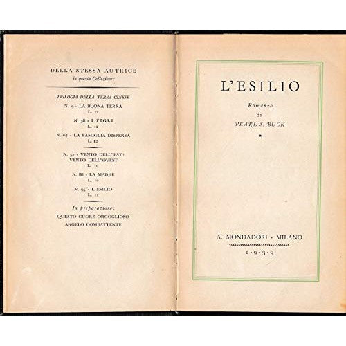 Book - THE MONDADORI EXILE 1954 - S.BUCK PEARL