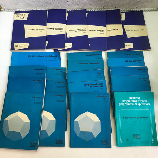 Lotto libri corso studio diploma geometra volumi Accademia 1975