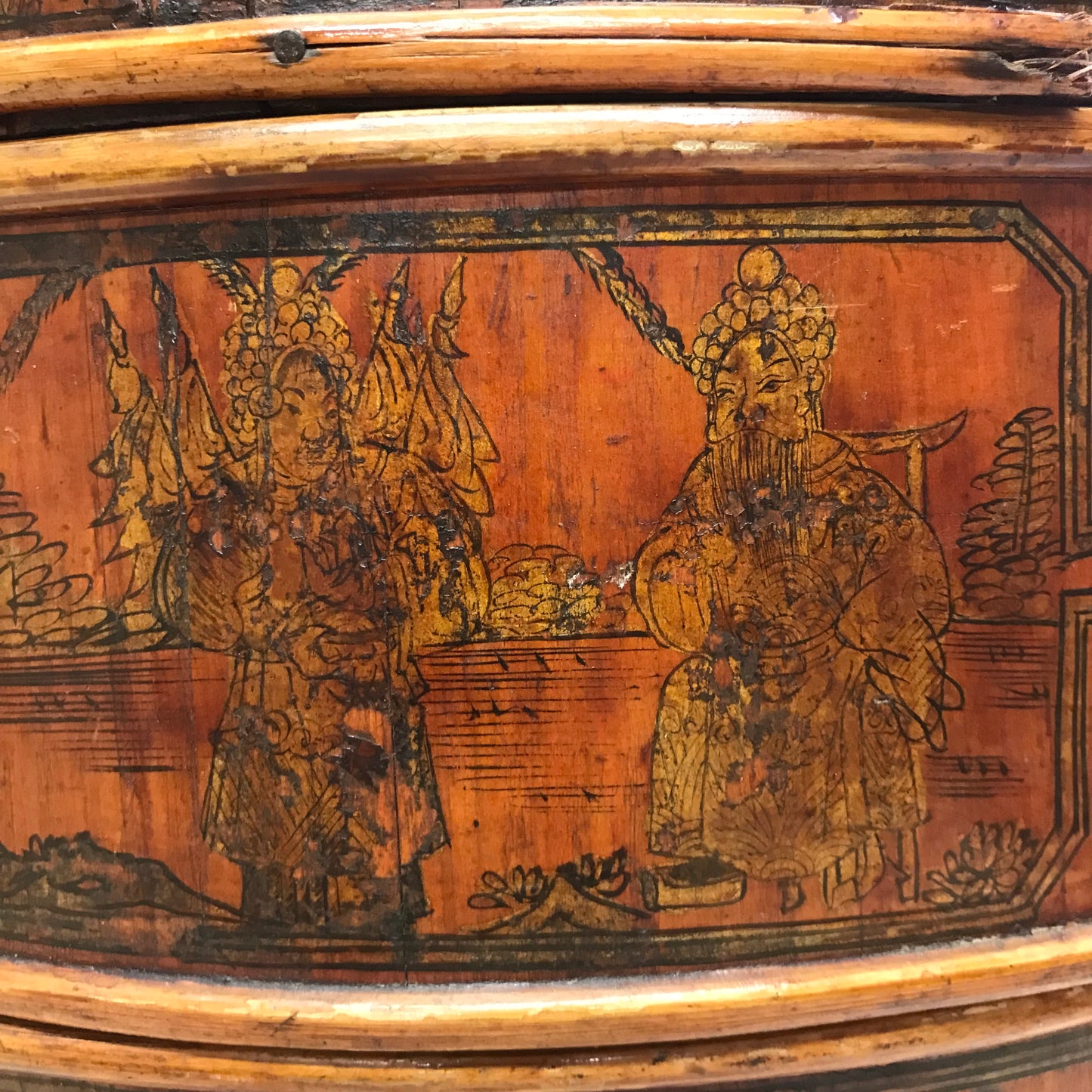 Portavivande a piani cinese in legno antiquariato 1800