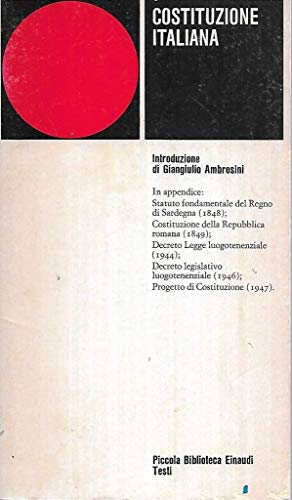 Libro - Costituzione italiana Einaudi PBE 278 - Ambrosini