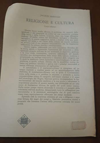 Libro - Religione e cultura - Maritain, Jacques