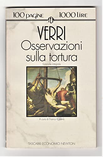 Libro - Osservazioni sulla tortura 100 pagine 1000 lire 163 - Pietro Verri
