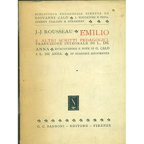 Libro - Emilio e altri scritti pedagogici - Rousseau, J J
