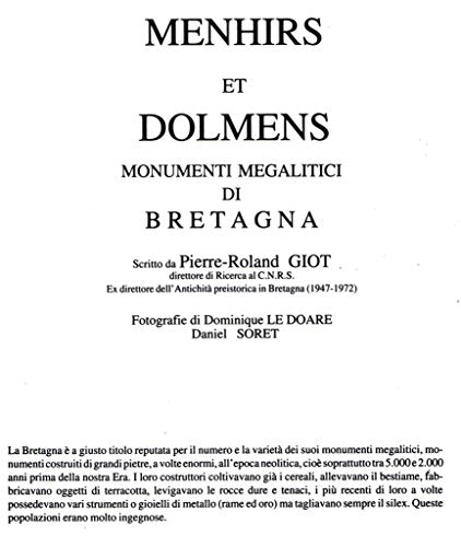 Libro - Menhir e dolmen - Giot, Pierre-Roland