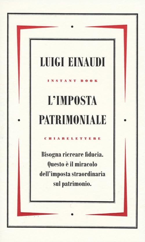 Libro - L'imposta patrimoniale - Einaudi, Luigi