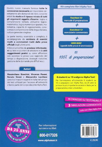 Libro - Alpha Test. Teoritest 12. Manuale per i test di ammissione a Economia e Giurispr - Bianchini, Massimiliano
