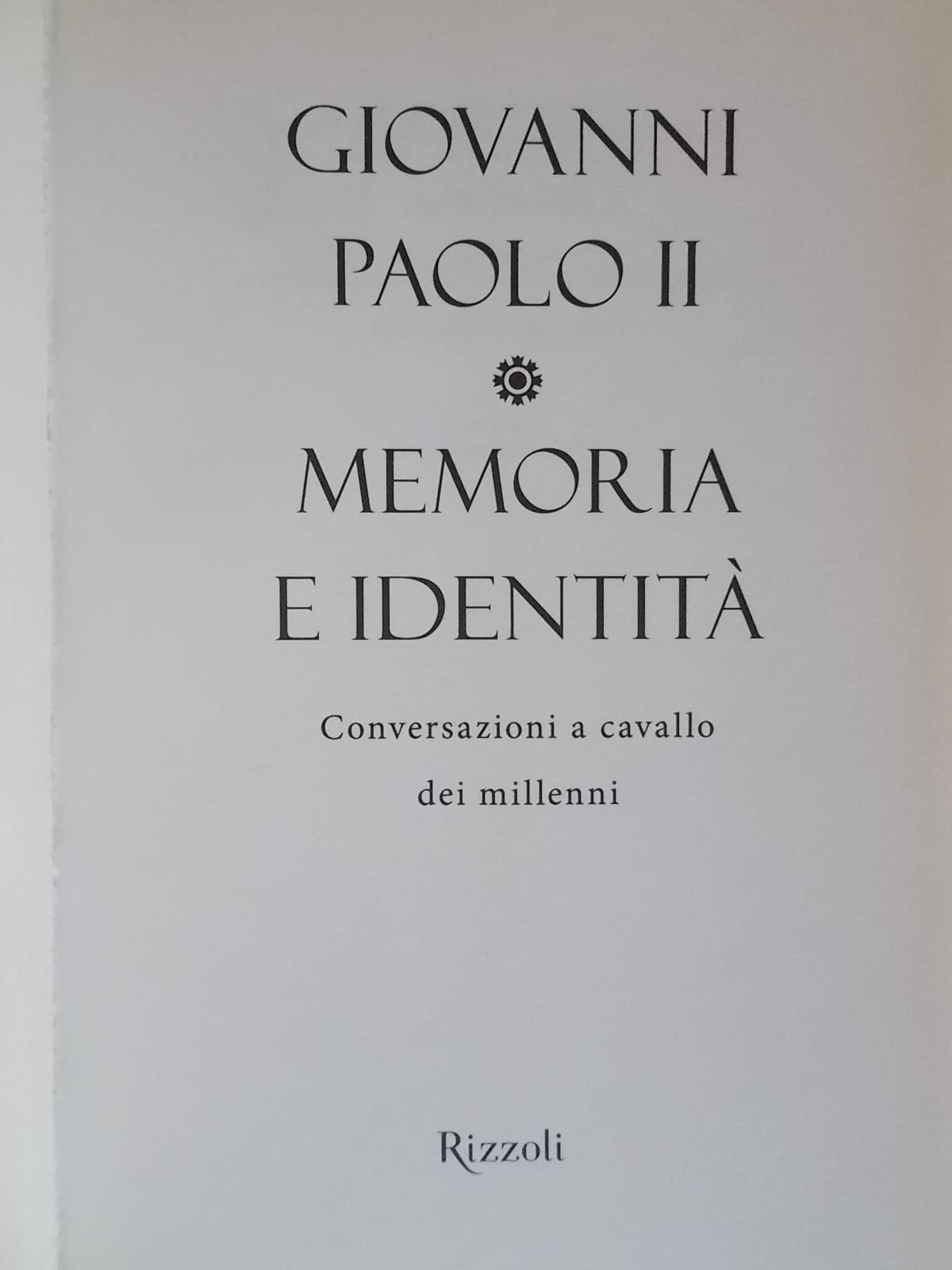 Memoria e identità. Conversazioni a cavallo dei millenni
