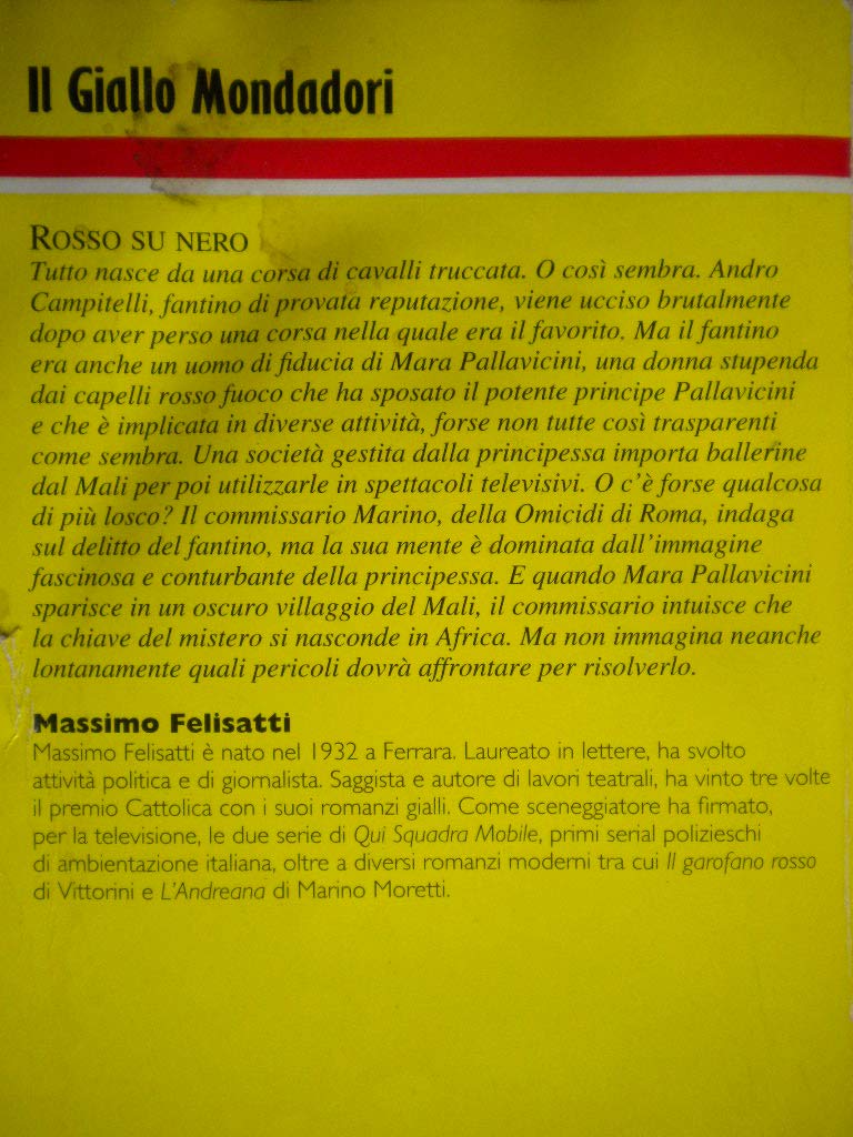 Libro - Rosso su nero - Massimo Felisatti