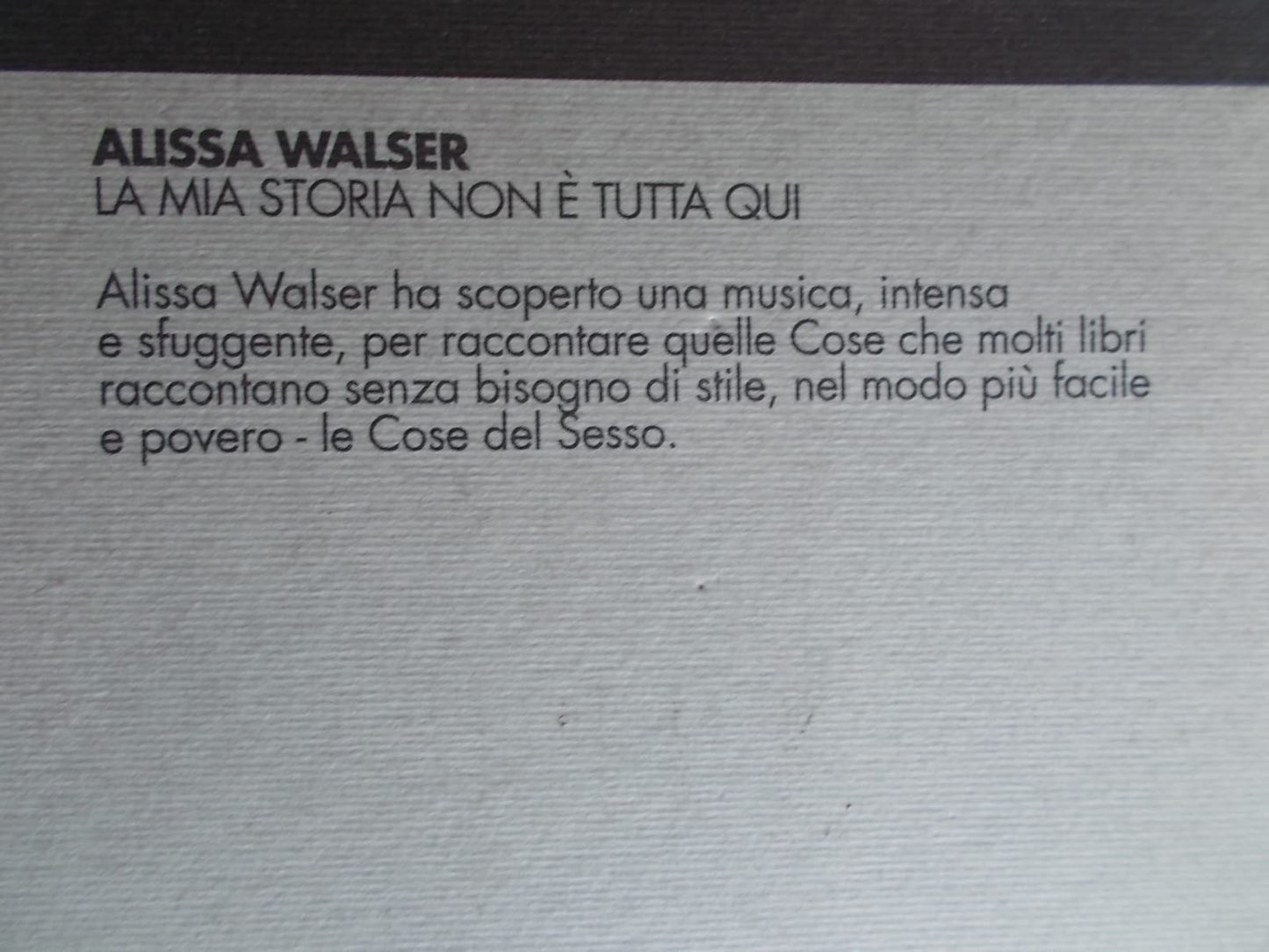 LA MIA STORIA NON E' TUTTA QUI