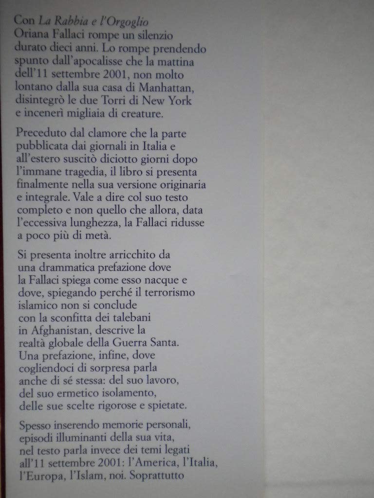 La rabbia e l'orgoglio