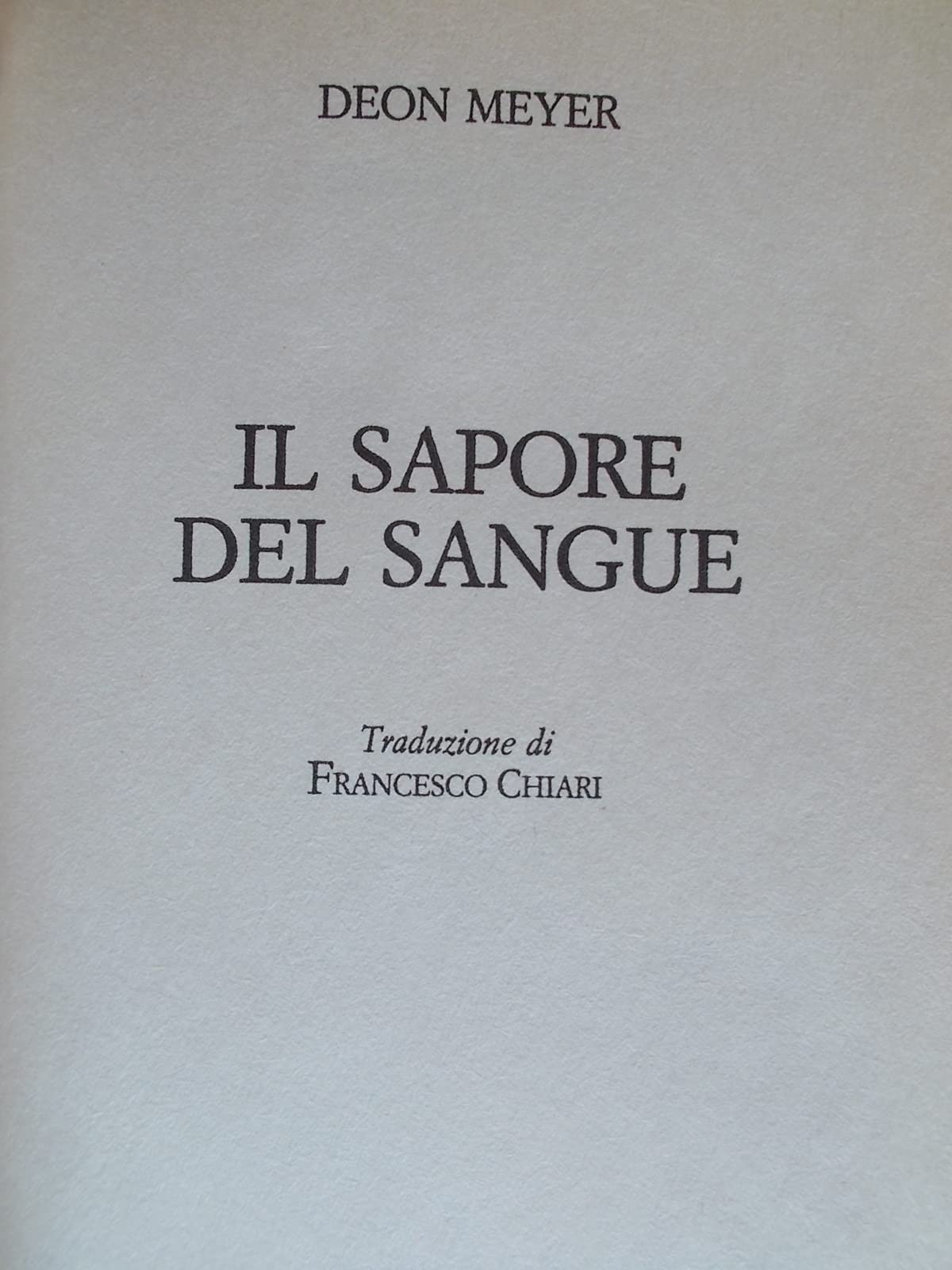 Il sapore del sangue