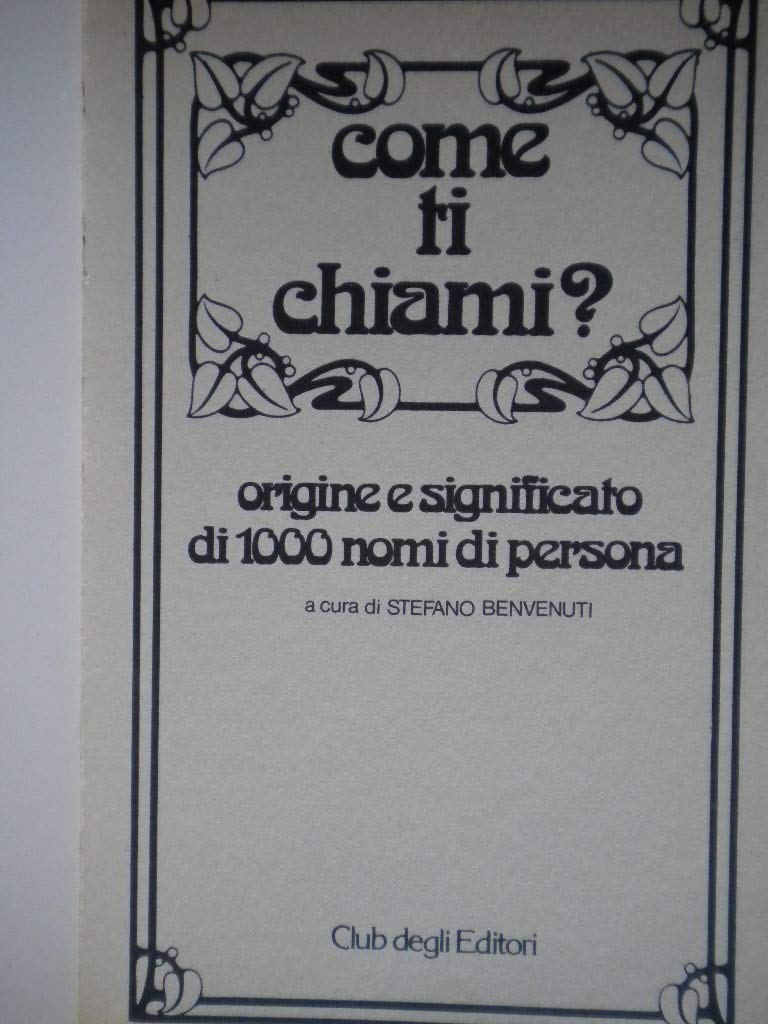 Come ti chiami?
