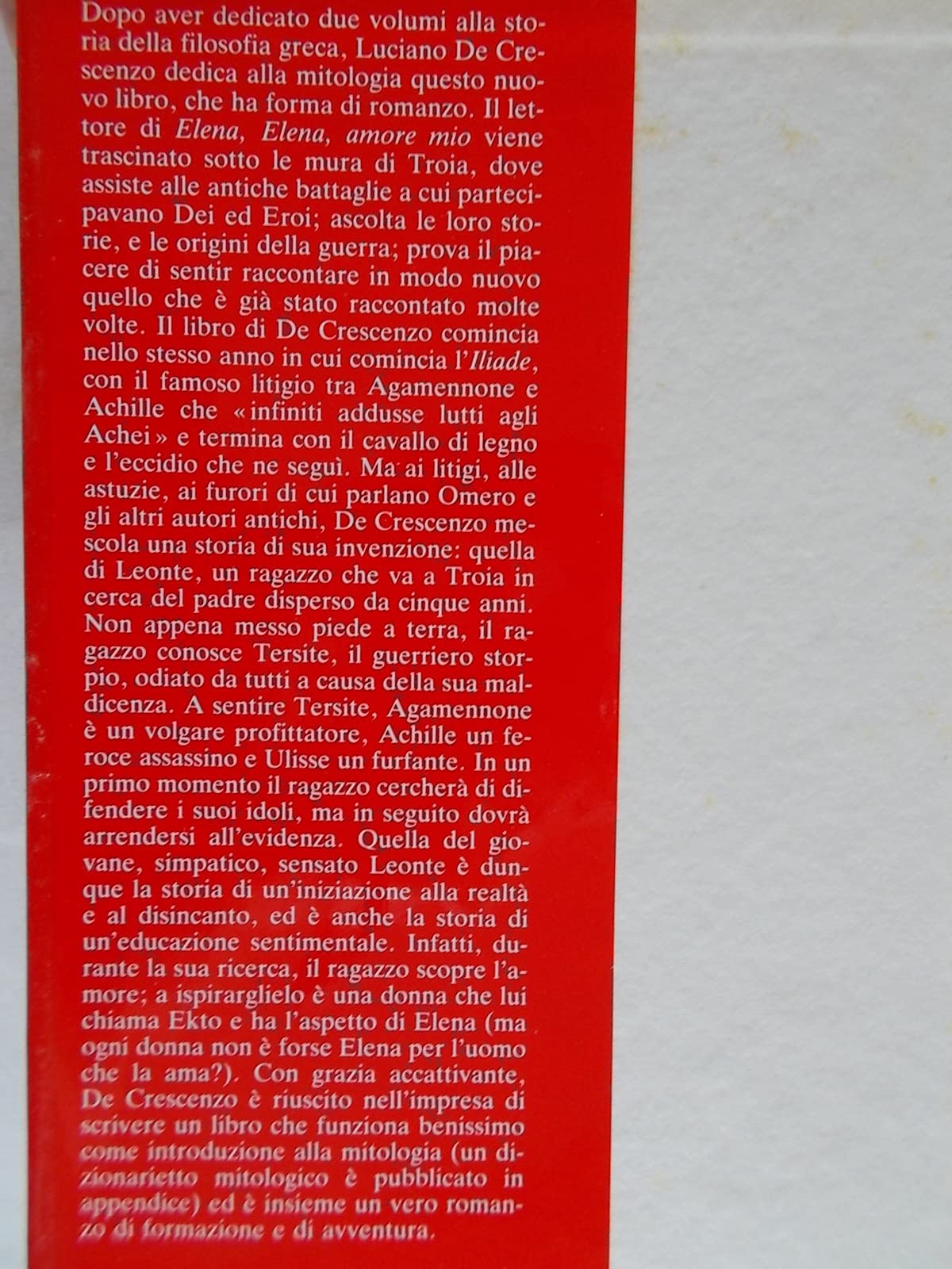 Libro - Elena, Elena, amore mio - De Crescenzo, Luciano