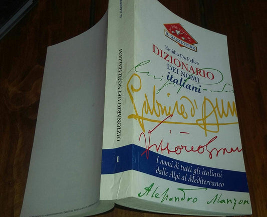 Libro - DIZIONARIO DEI NOMI ITALIANI - I nomi di - emidio, de felice