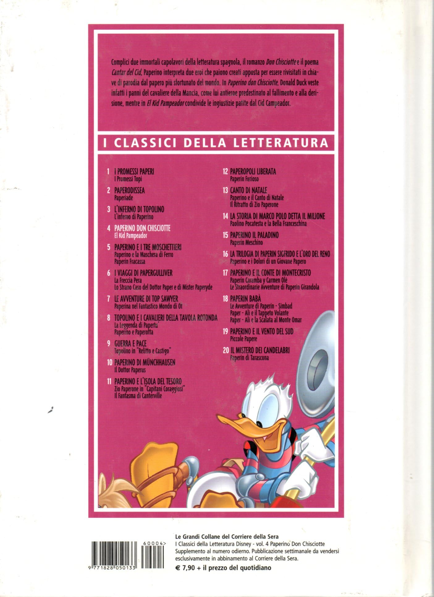 I Classici della letteratura Disney 4 Paperino Don Chisciotte e El Kid Pampeador maggio 2004 STATO OTTIMO