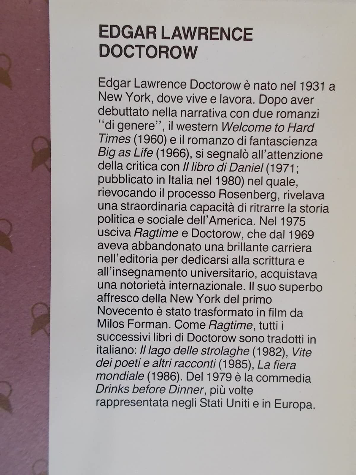Libro - L - BILLY BATHGATE- DOCTOROW - LEONARDO -- 1a ED - 1990 - CS - BPP228 - E. L. Doctorow