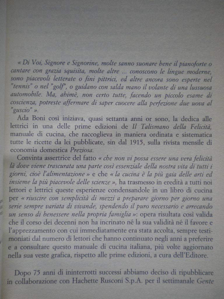 Libro - Il talismano della felicità. Antipasti, Condimenti, Salse Vol.1 - Ada Boni