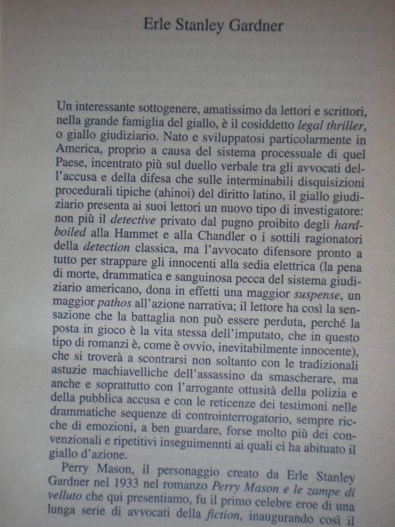 Libro - perry mason e le zampe di velluto - gardner