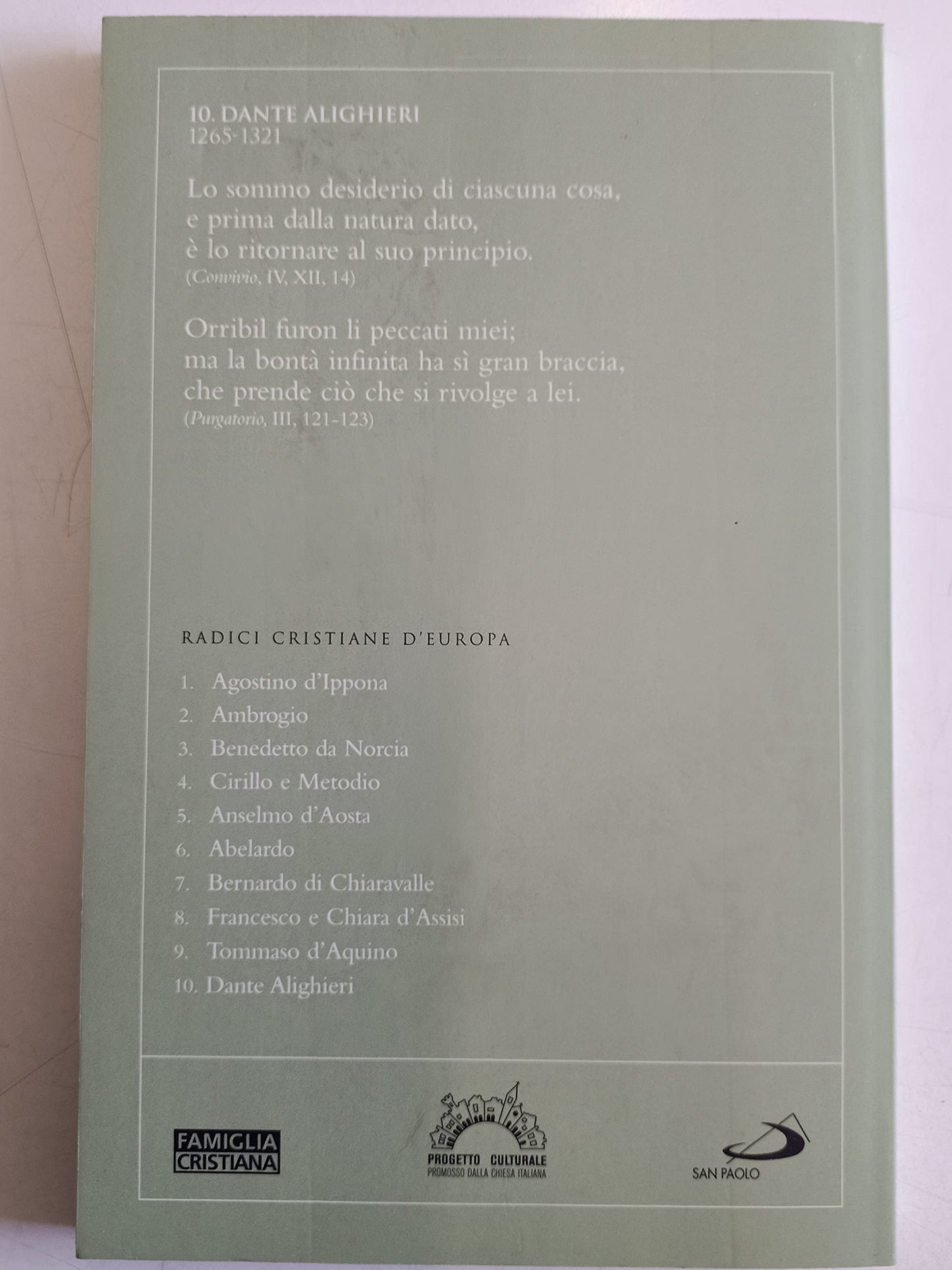 Libro - Dante Alighieri Radici cristiane d'Europa Famiglia Cristiana