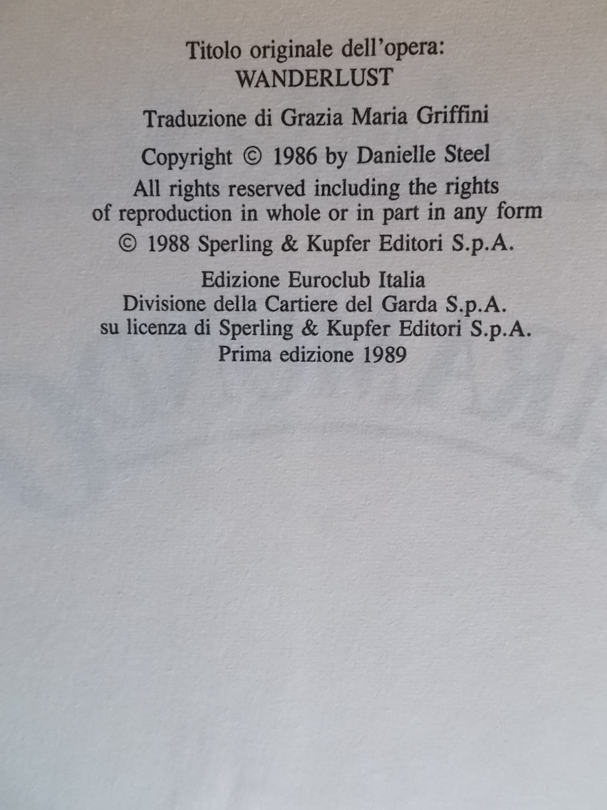 L- GIRAMONDO- DANIELLE STEEL- EUROCLUB-- 1a ED.- 1989- CS- ZDS133