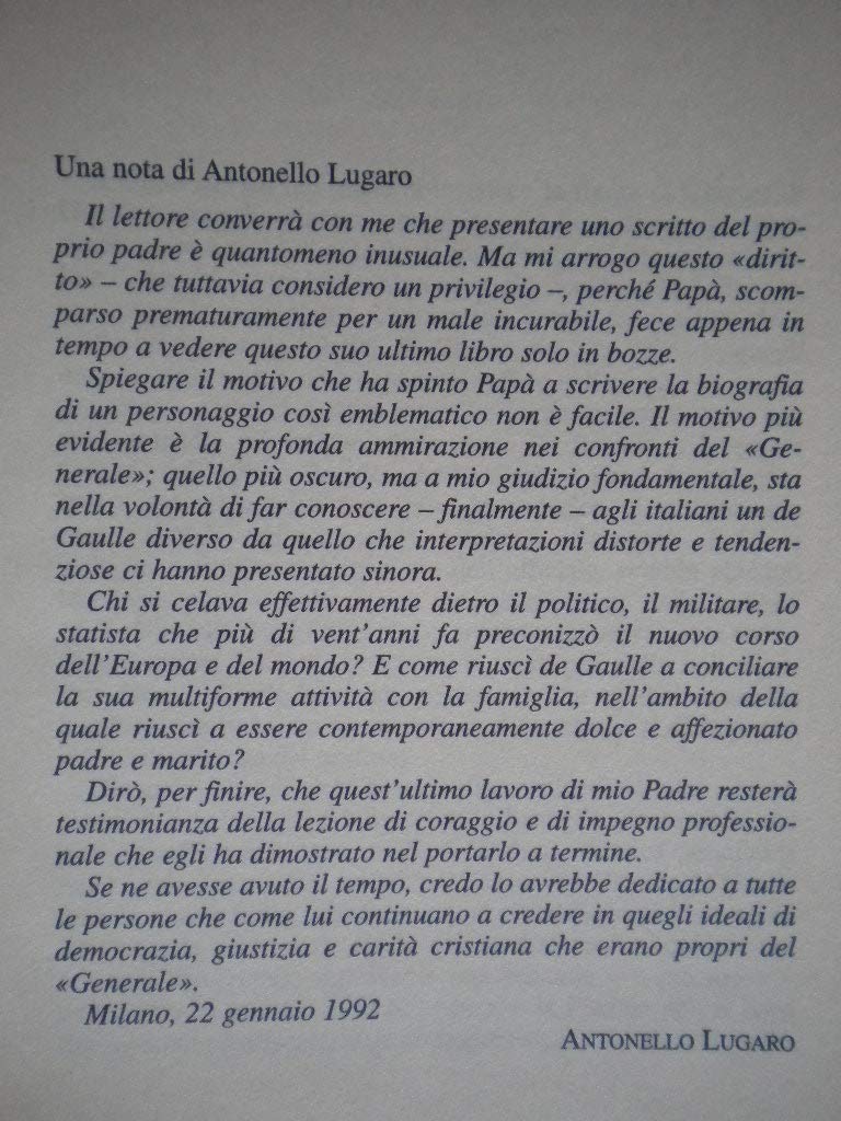 Libro - De gaulle - Lugaro, Piero