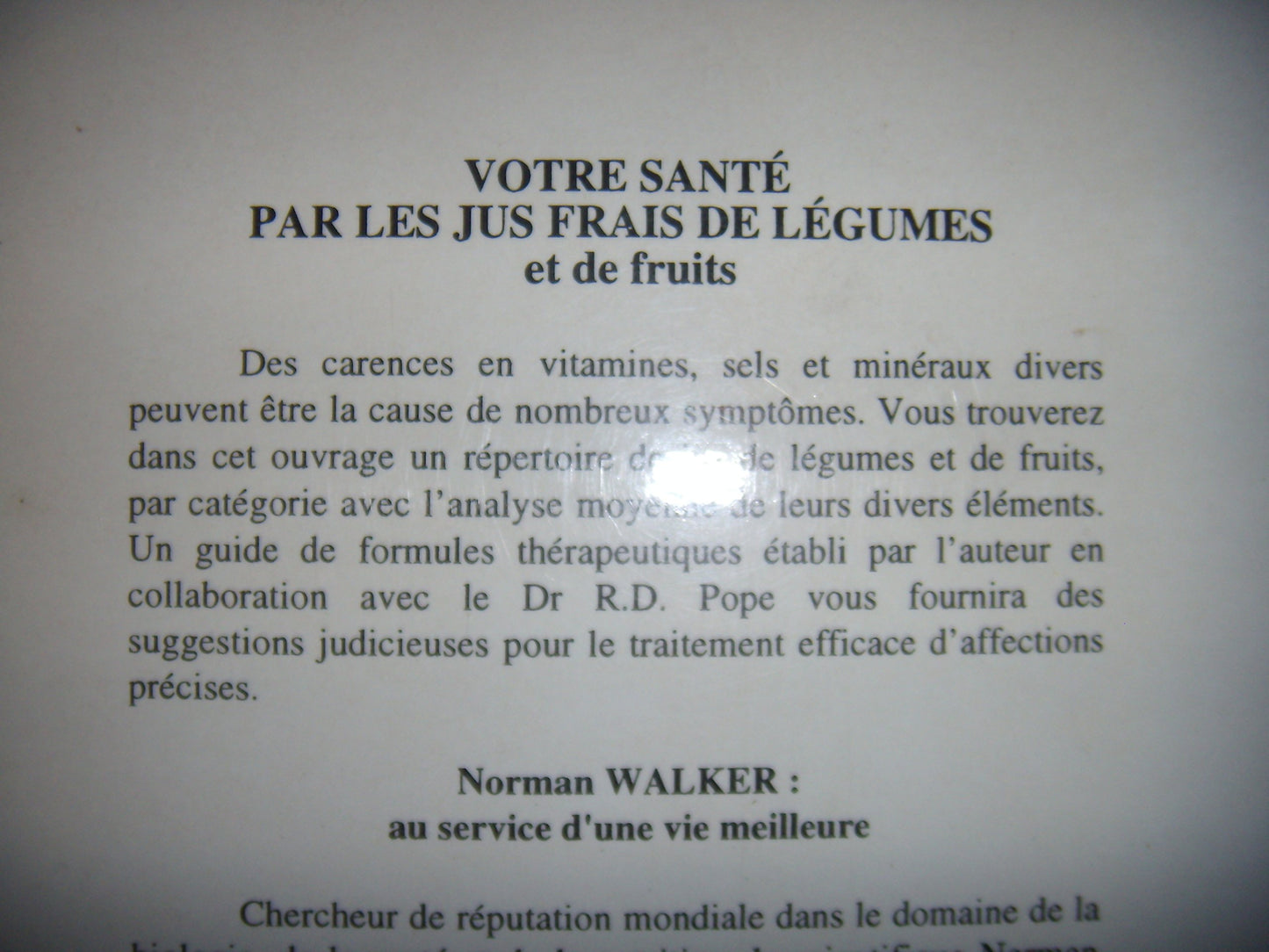 Libro - Votre santé par les jus frais de légumes et de fruits - Norman-W Walker
